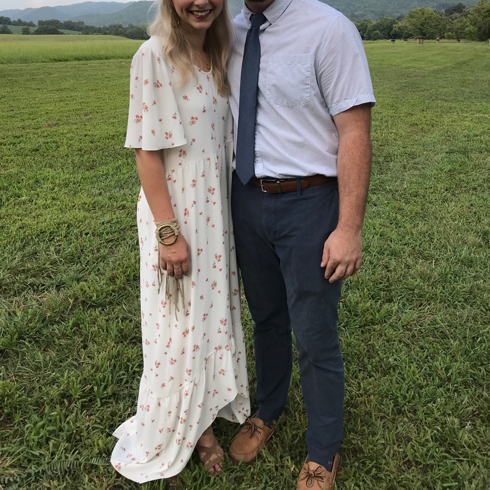 White Floral Maxi Dress